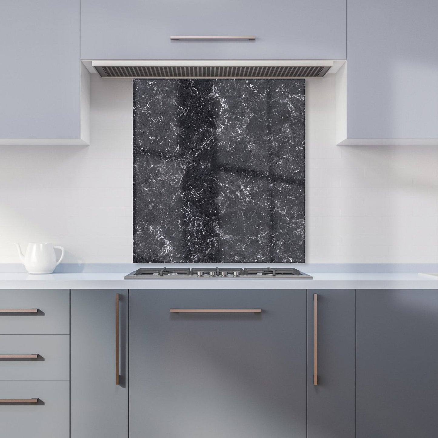 Deep Grey Quartz Effect Kitchen Splashback