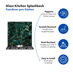Green Quartz Effect Kitchen Splashback