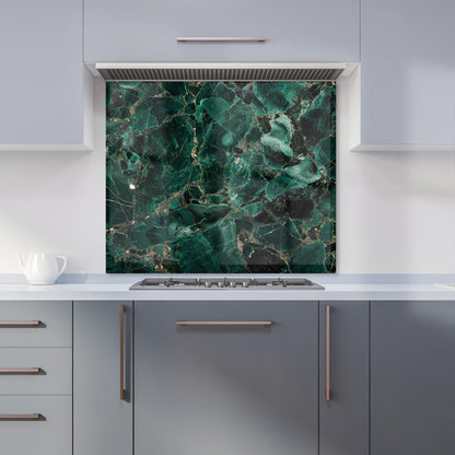 Green Quartz Effect Kitchen Splashback