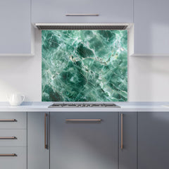 Light Green Quartz Effect Kitchen Splashback