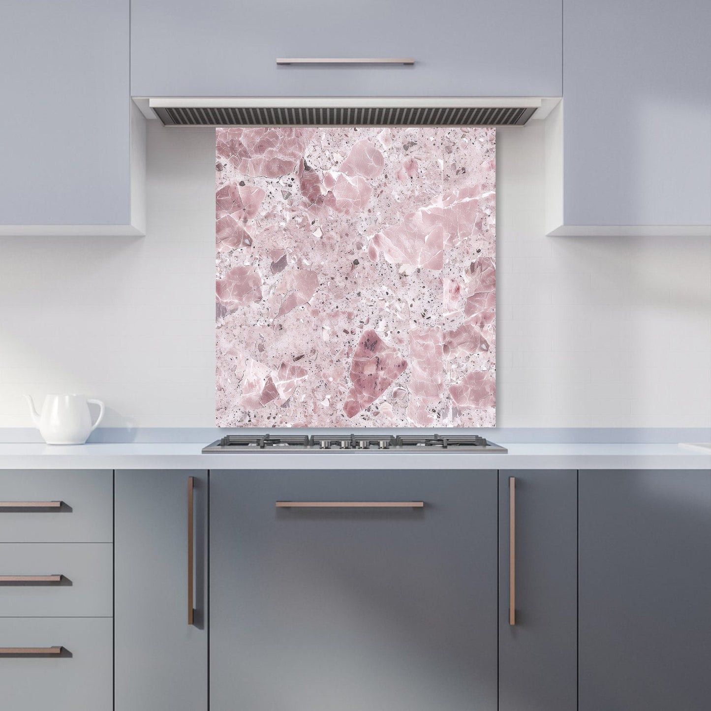 Dusty Pink Quartz Effect Kitchen Splashback