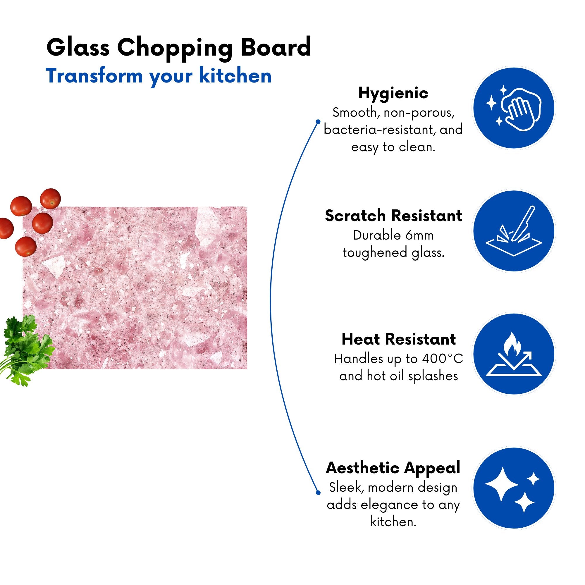 Pink Quartz Effect Chopping Board