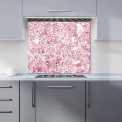 Pink Quartz Effect Kitchen Splashback