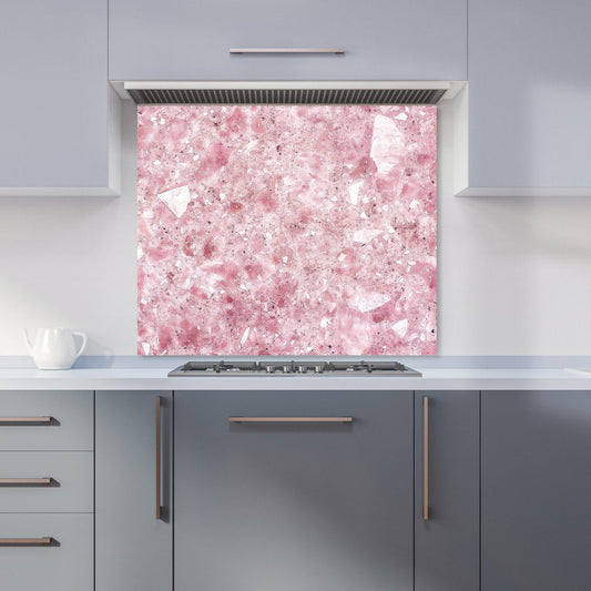 Pink Quartz Effect Kitchen Splashback