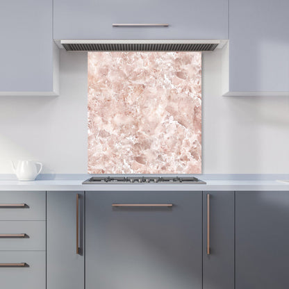 Polished Pale Pink Quartz Effect Kitchen Splashback