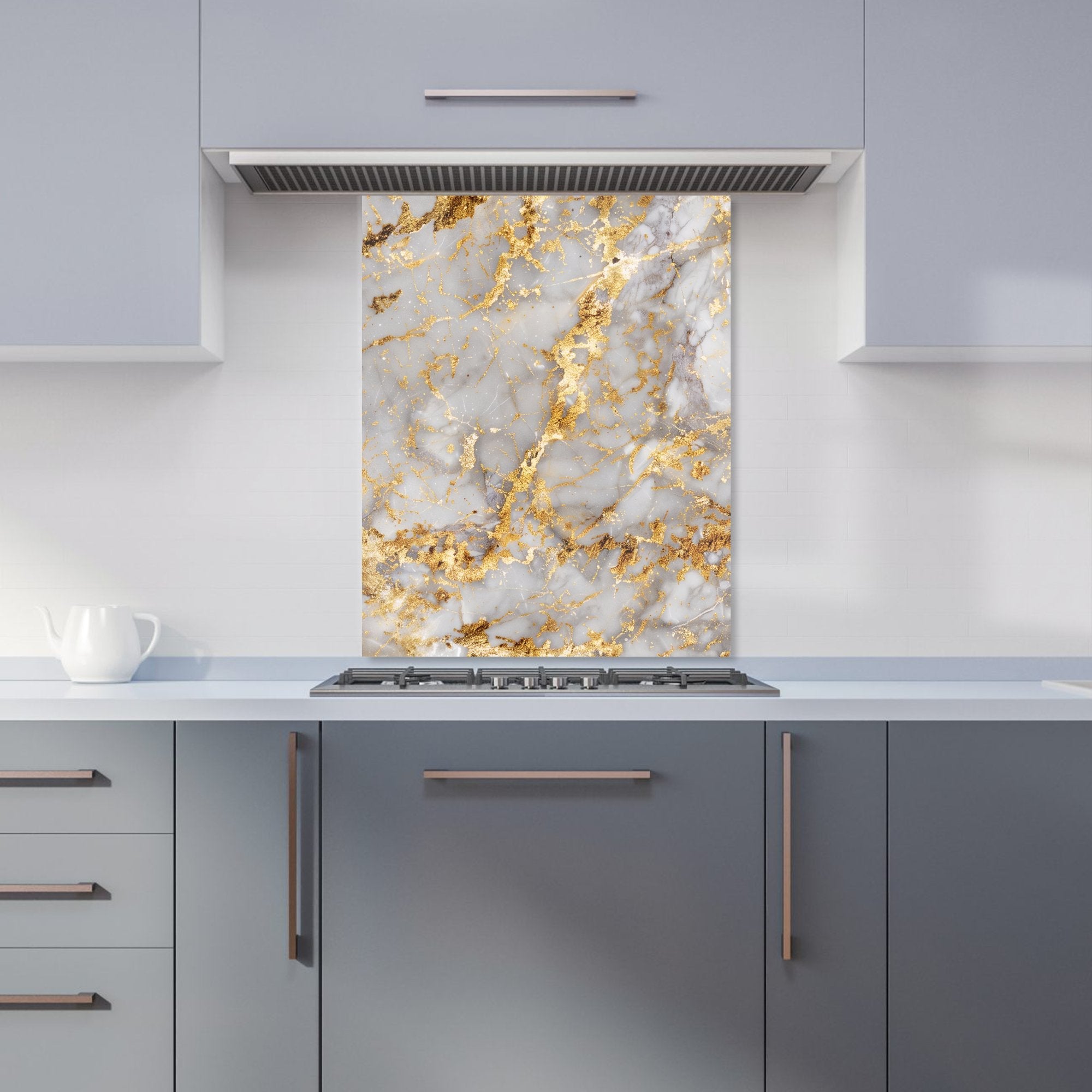 Gold Quartz Effect Kitchen Splashback