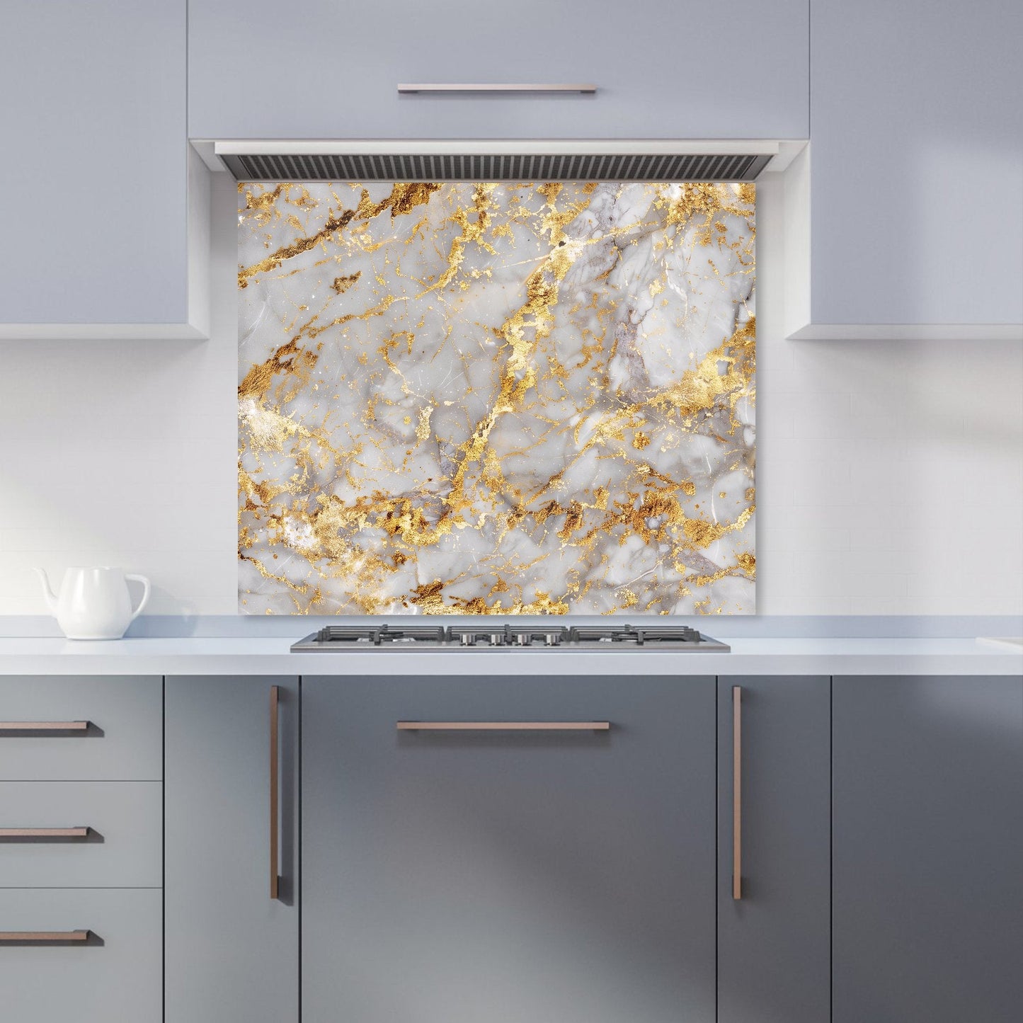 Gold Quartz Effect Kitchen Splashback