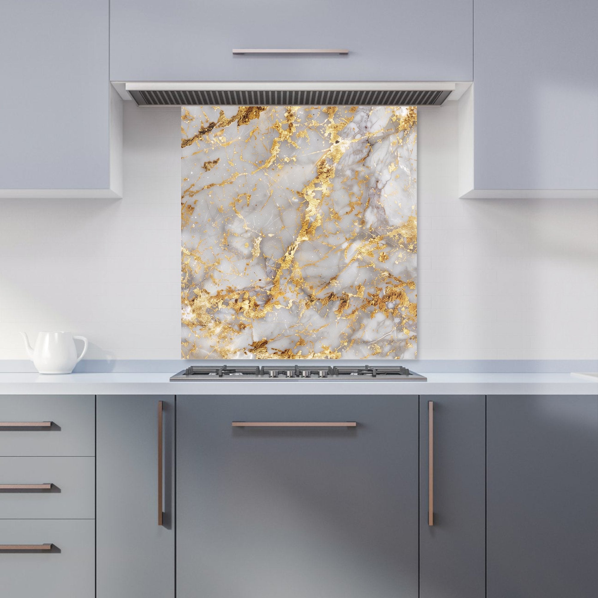 Gold Quartz Effect Kitchen Splashback