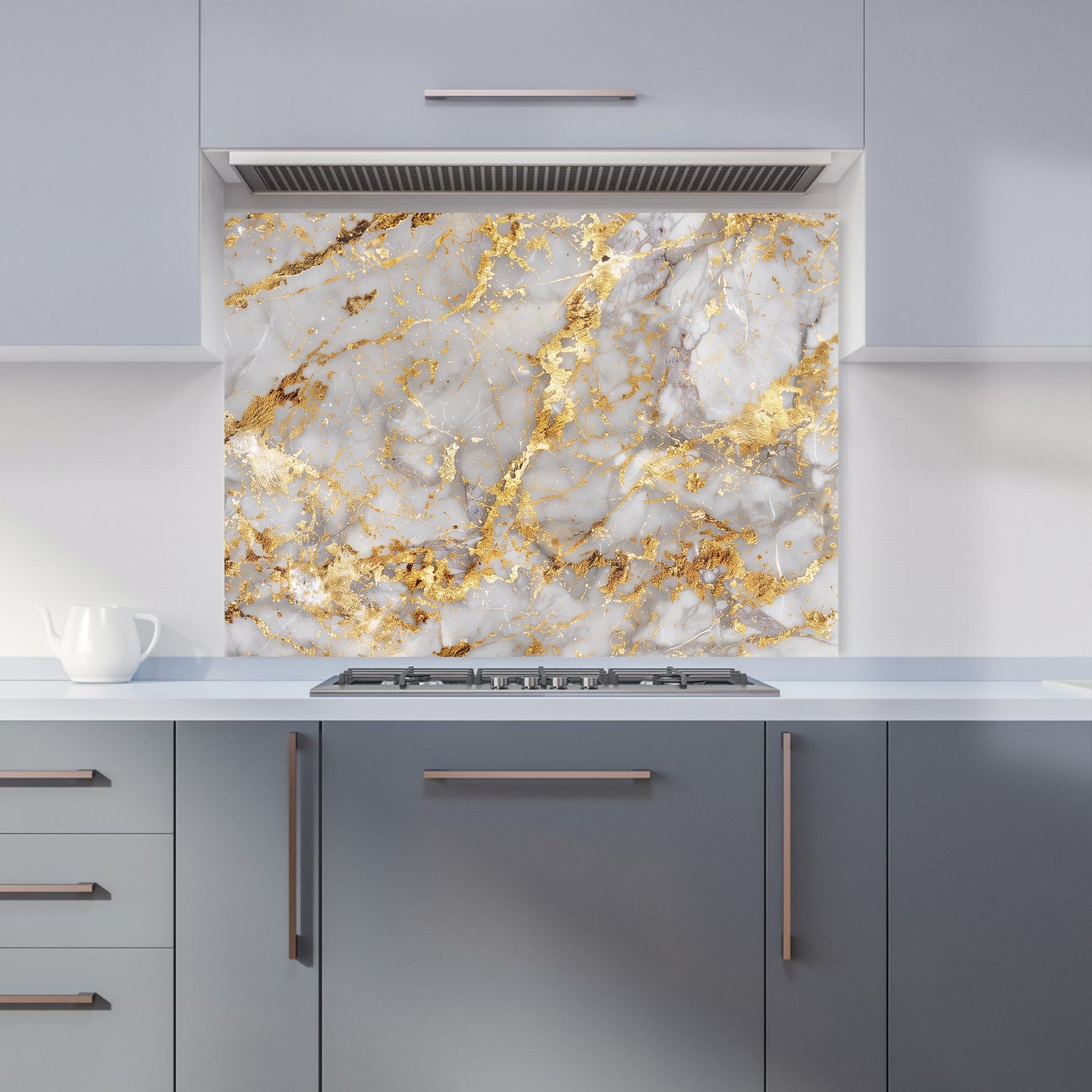 Gold Quartz Effect Kitchen Splashback
