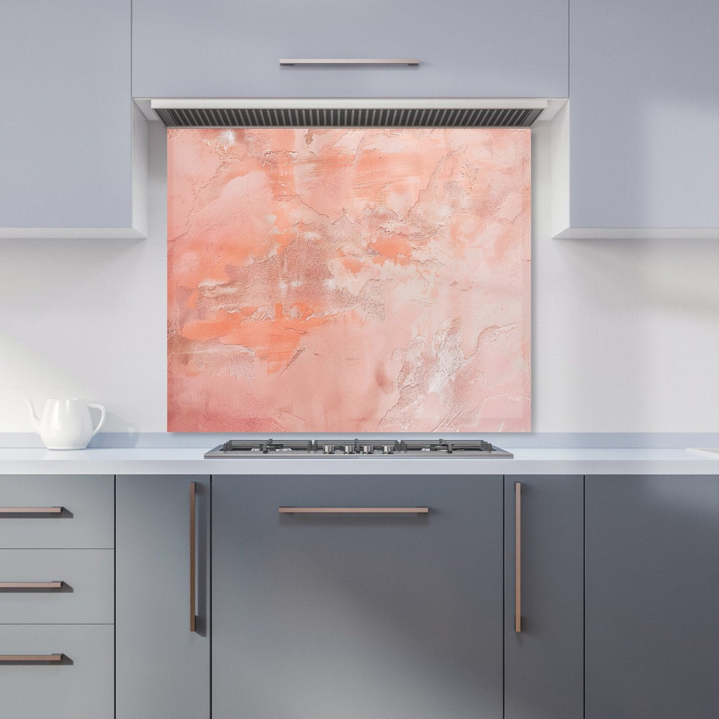 Pink Grunge Effect Kitchen Splashback