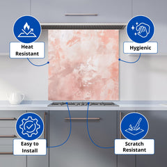 Minimalistic Pink Grunge Effect Kitchen Splashback