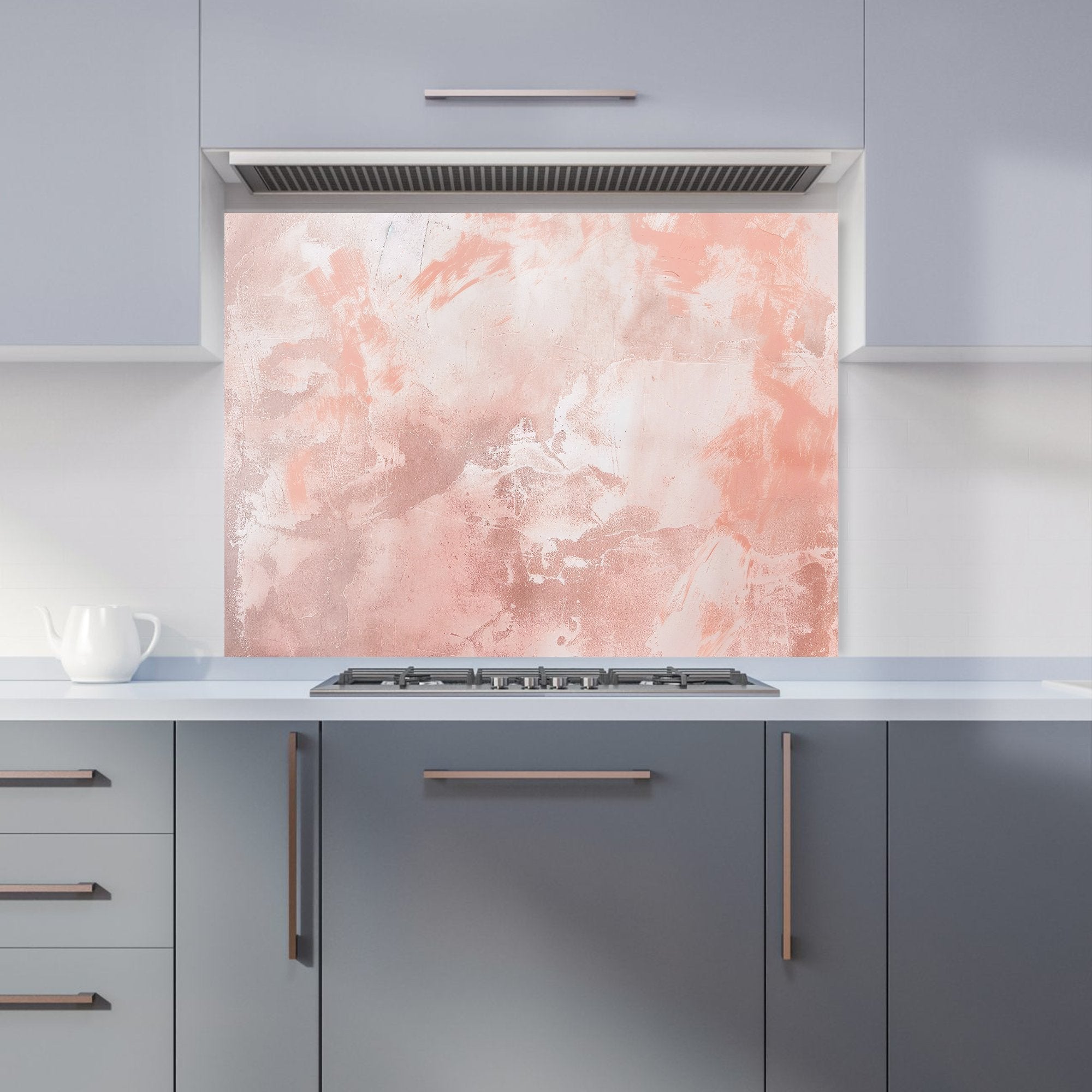 Minimalistic Pink Grunge Effect Kitchen Splashback