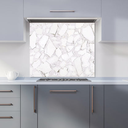 Chunky White Quartz Effect Kitchen Splashback