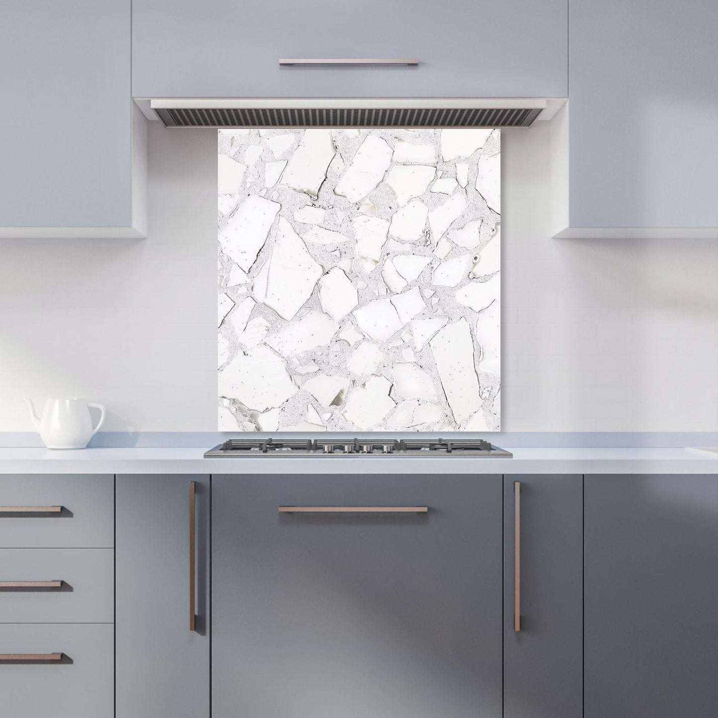 Chunky White Quartz Effect Kitchen Splashback