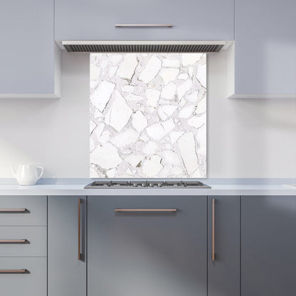 Chunky White Quartz Effect Kitchen Splashback