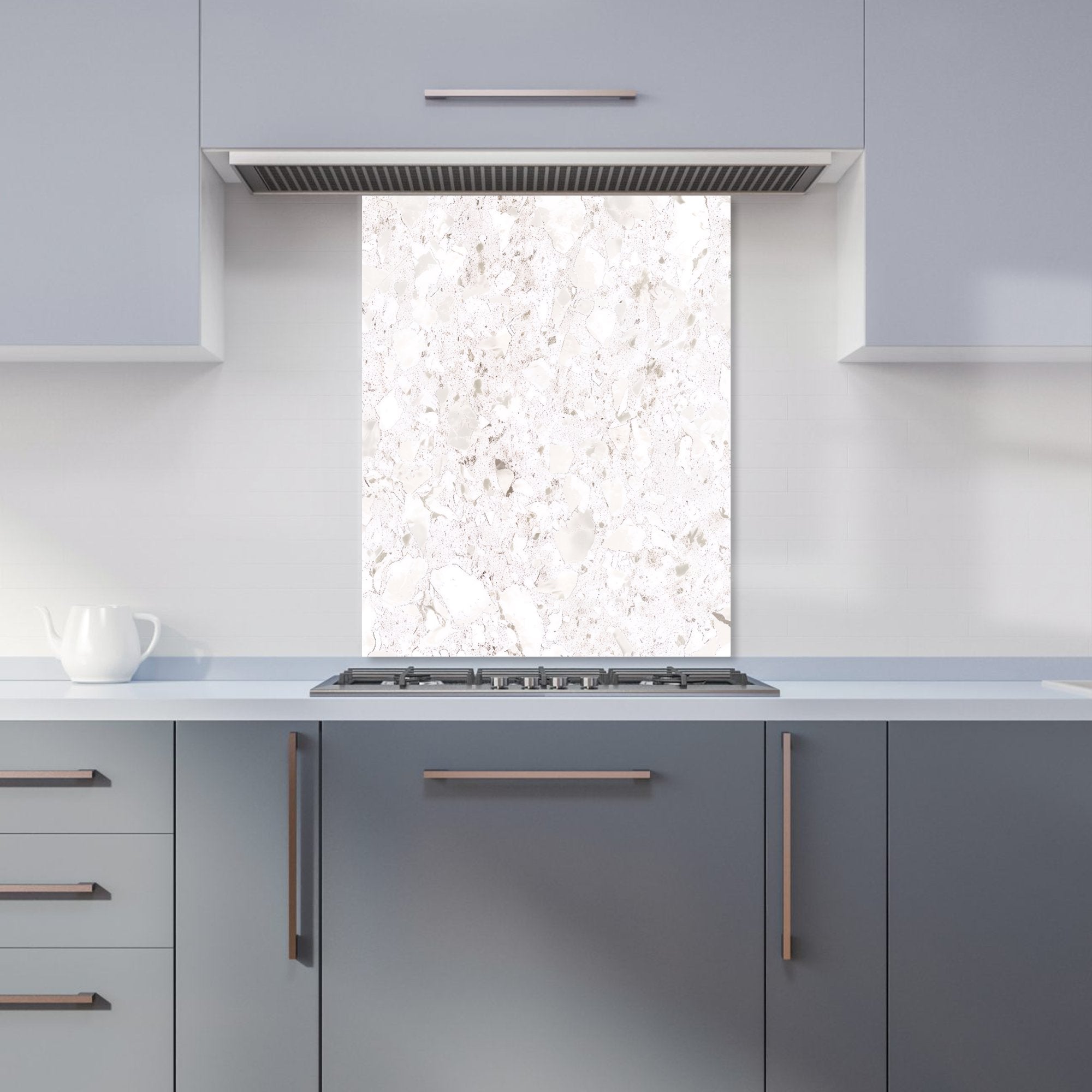 Off White Quartz Effect Kitchen Splashback