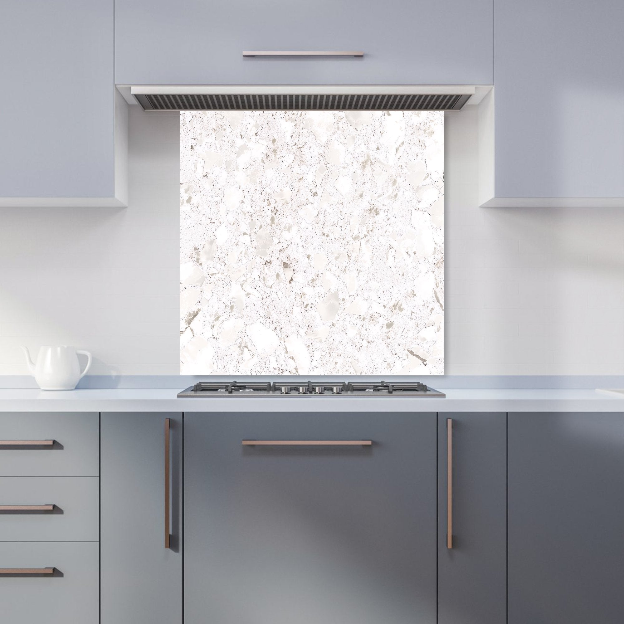Off White Quartz Effect Kitchen Splashback