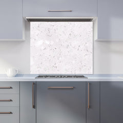 Icy White Quartz Effect Kitchen Splashback