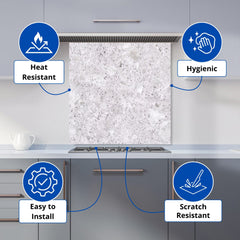 Light Grey Quartz Effect Kitchen Splashback