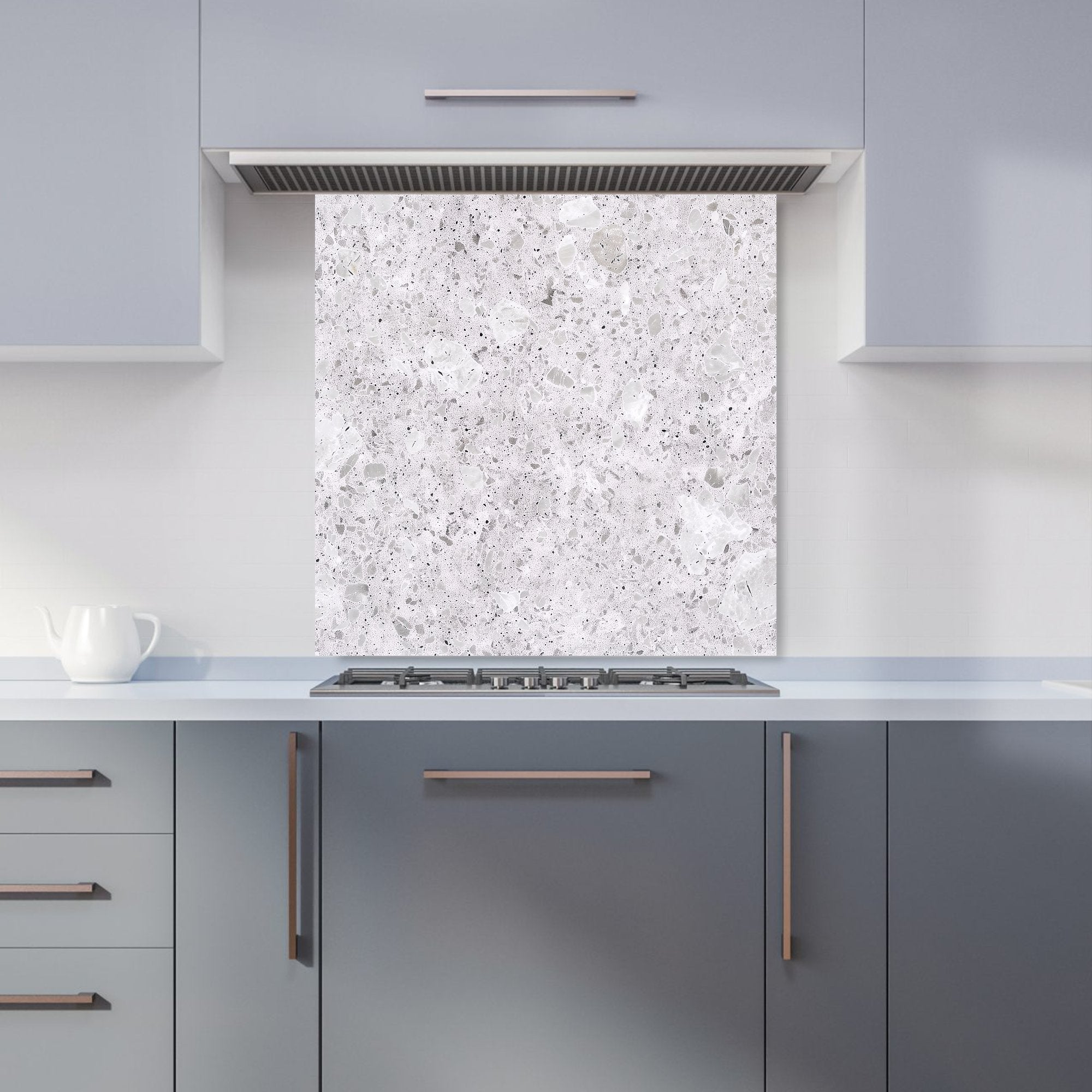 Light Grey Quartz Effect Kitchen Splashback