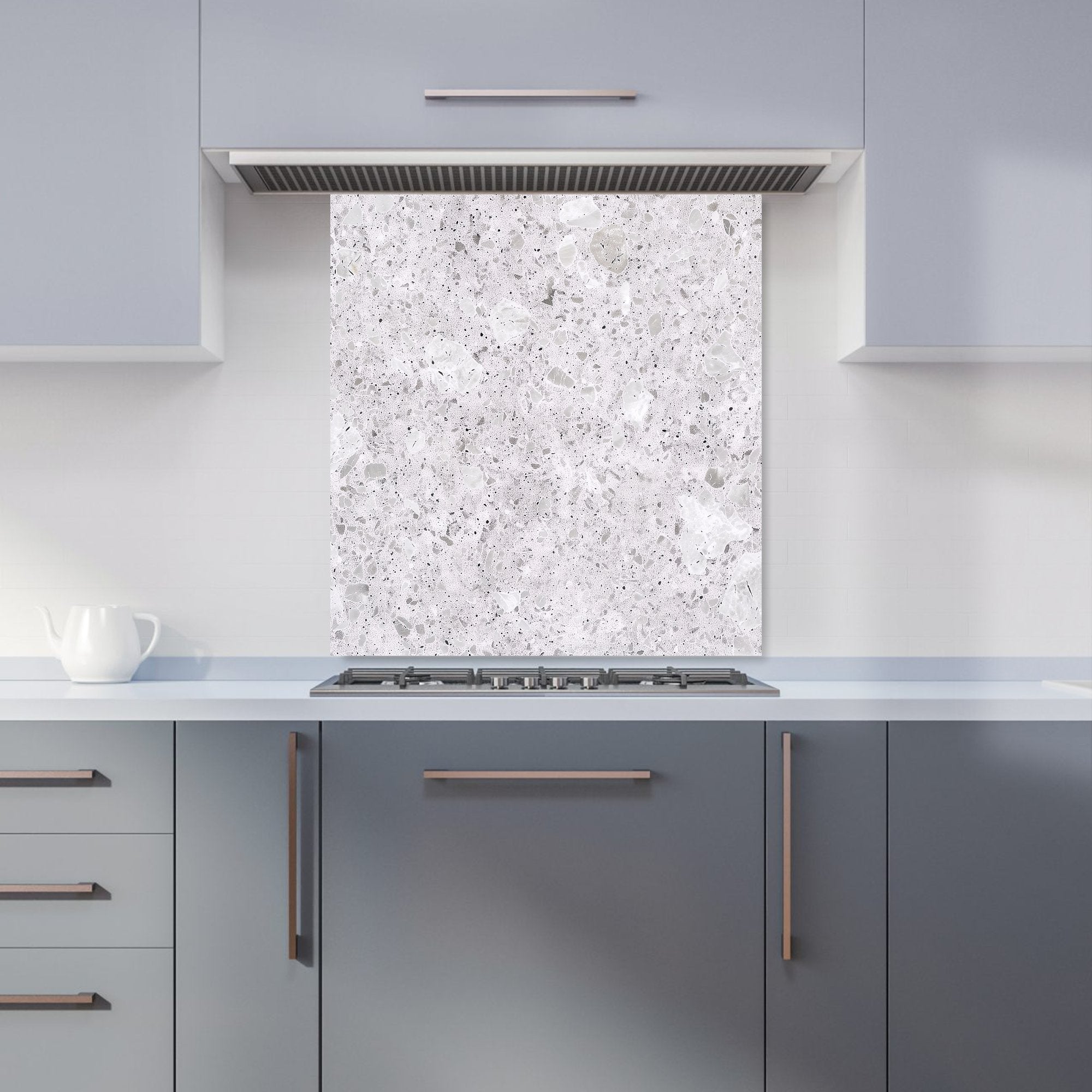 Light Grey Quartz Effect Kitchen Splashback