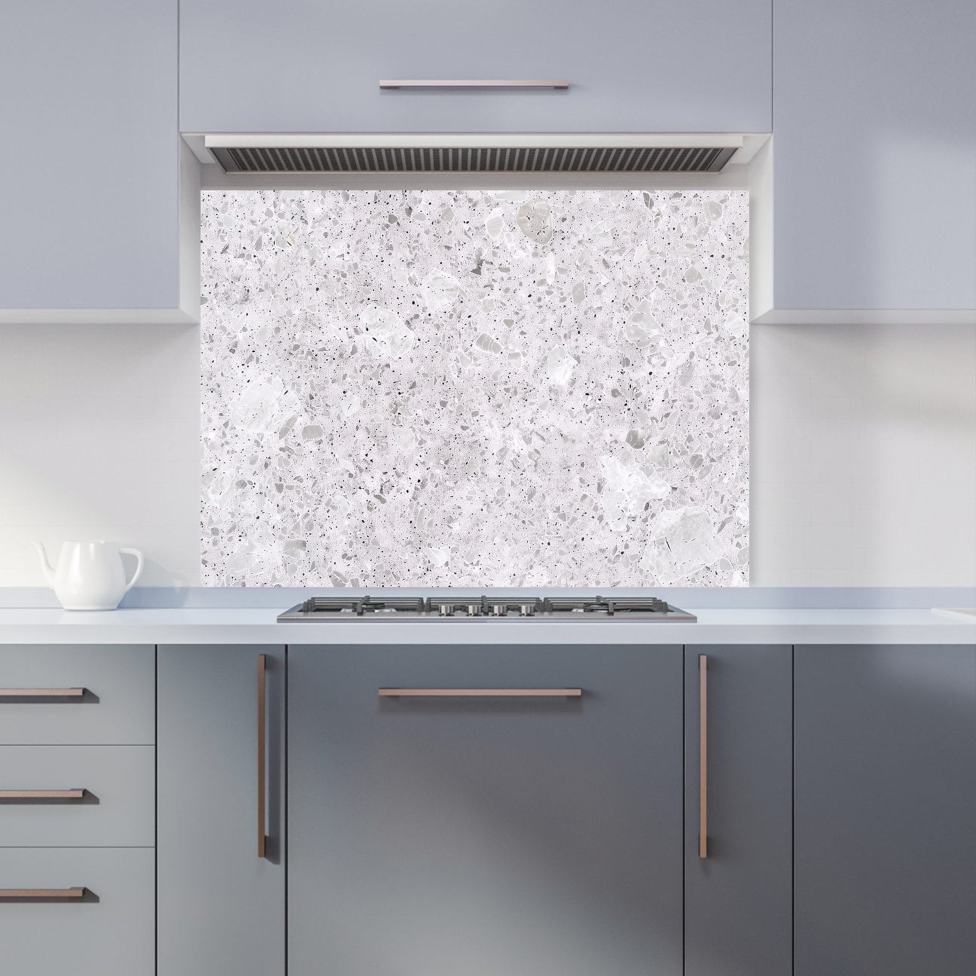 Light Grey Quartz Effect Kitchen Splashback
