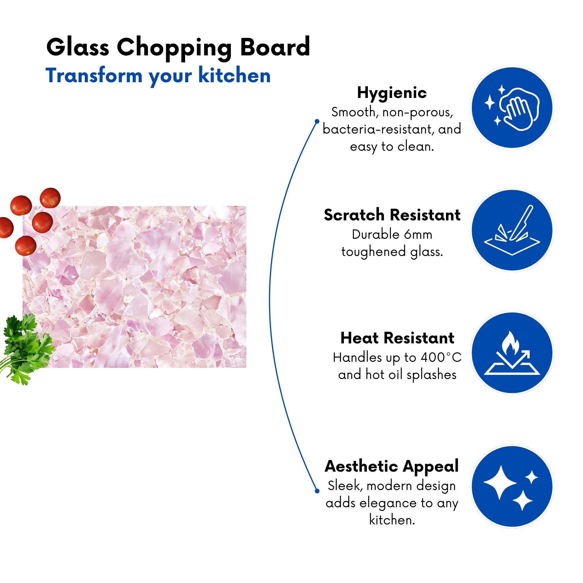 Light Pink Quartz Effect Chopping Board