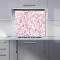 Light Pink Quartz Effect Kitchen Splashback