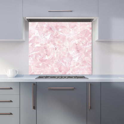 Polished Pink Quartz Effect Kitchen Splashback