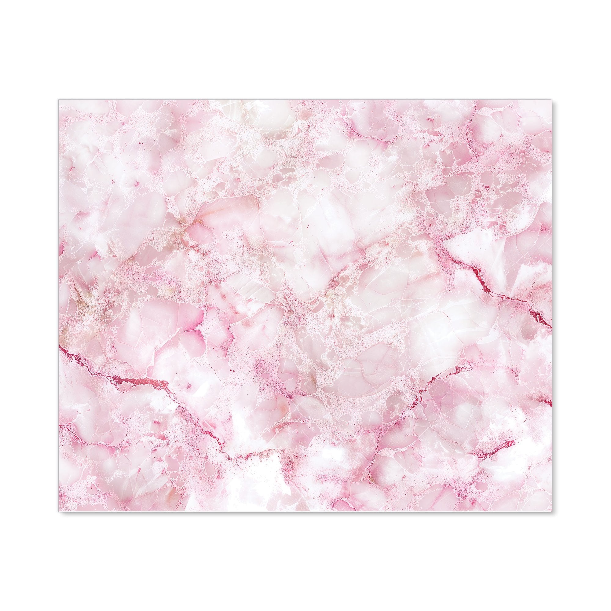 Pink And White Quartz Effect Kitchen Splashback