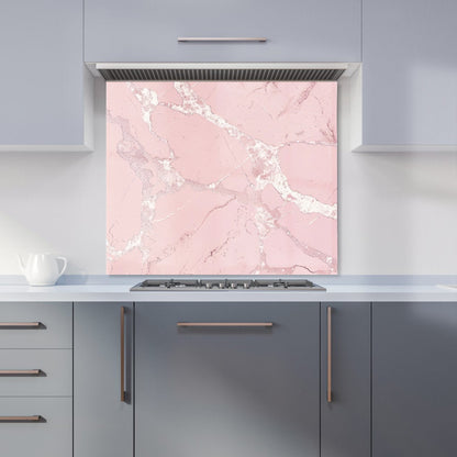 Baby Pink Quartz Effect Kitchen Splashback