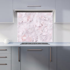 Pale Pink Quartz Effect Kitchen Splashback