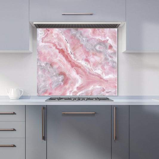 Pale And Grey Marble Effect Kitchen Splashback