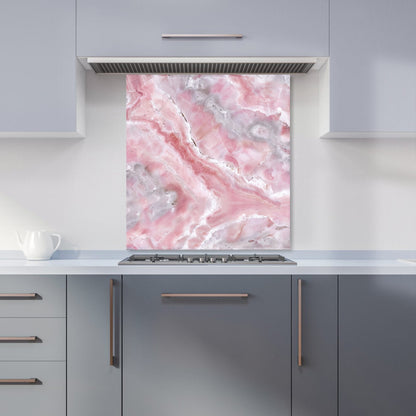 Pale And Grey Marble Effect Kitchen Splashback