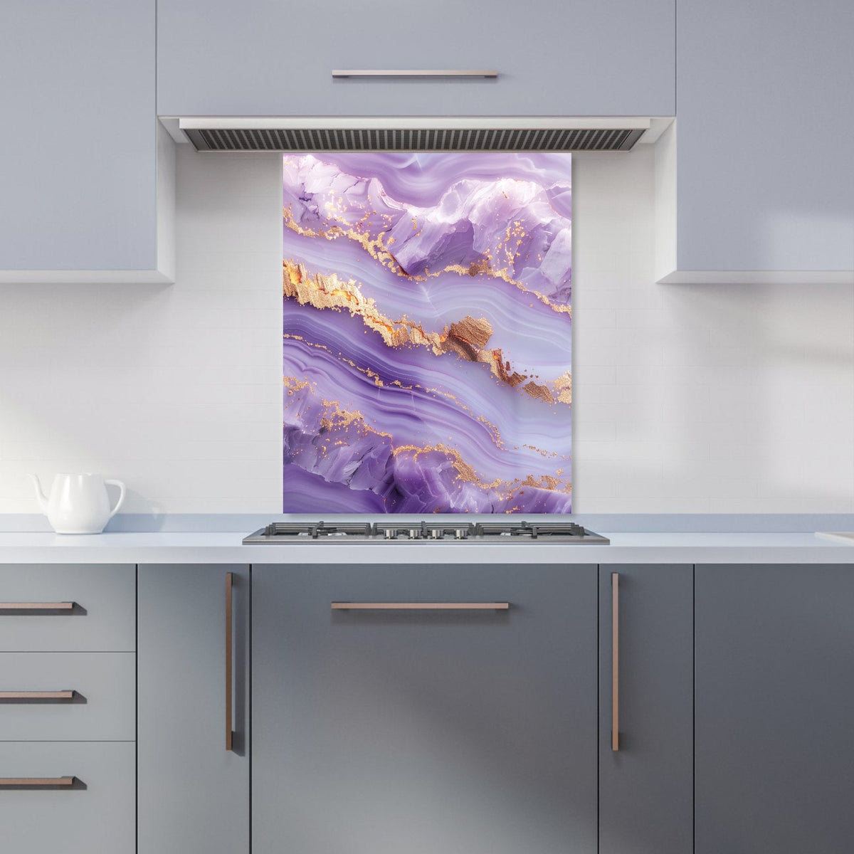 Light Purple Marble Effect Kitchen Splashback