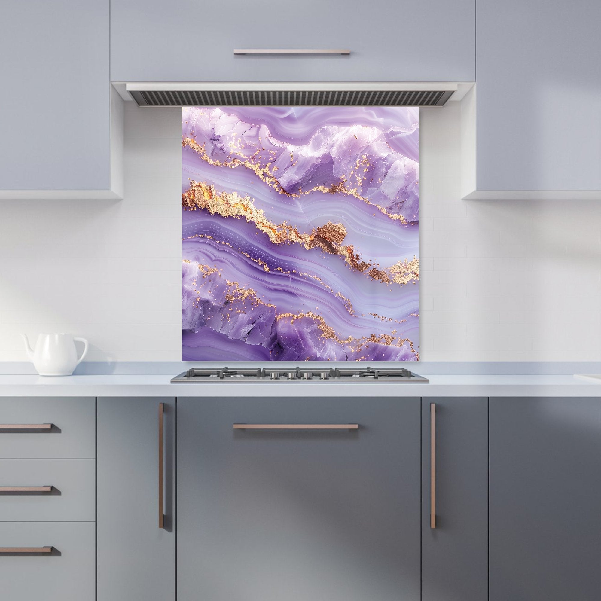 Light Purple Marble Effect Kitchen Splashback