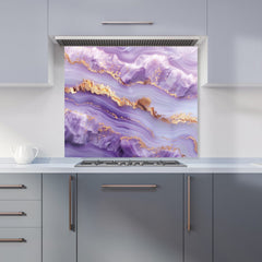 Light Purple Marble Effect Kitchen Splashback