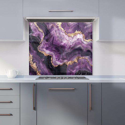 Deep Purple Marble Effect Kitchen Splashback