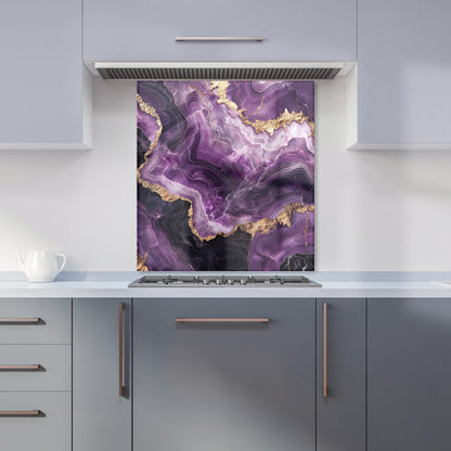 Deep Purple Marble Effect Kitchen Splashback