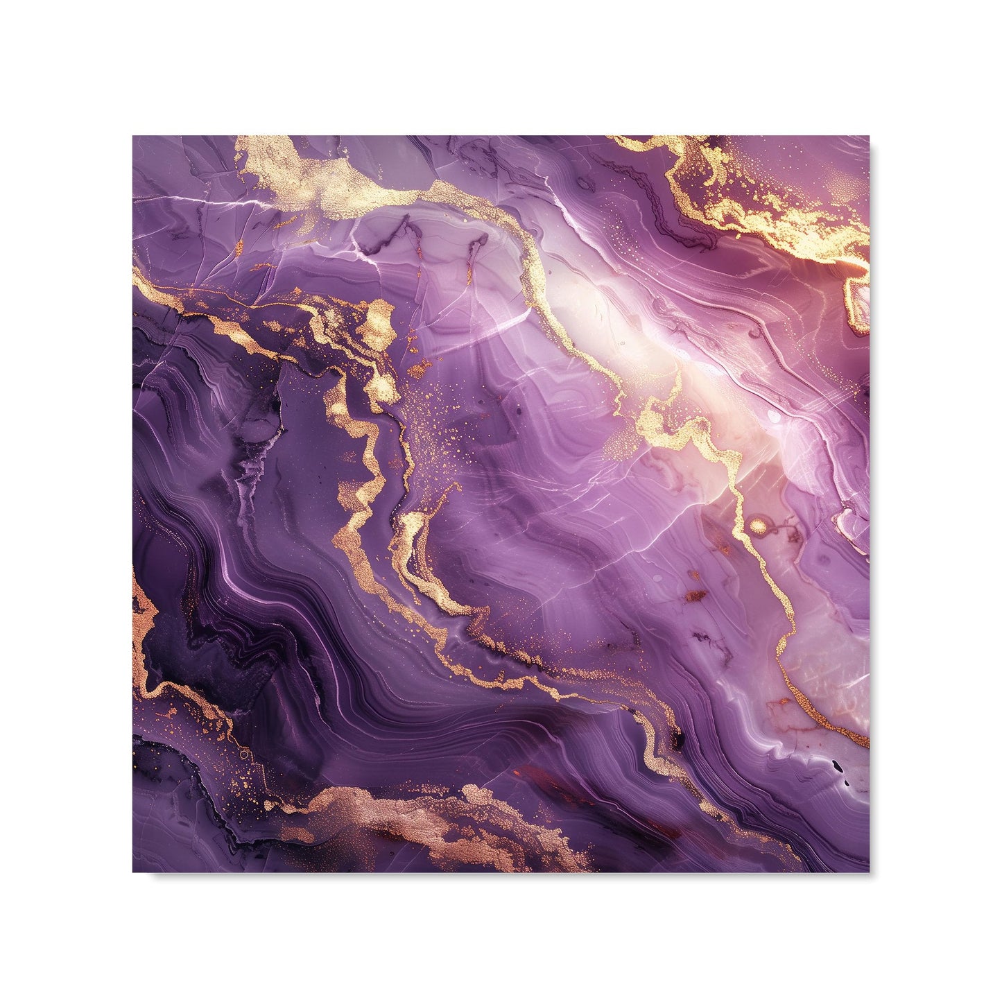 Purple And Gold Marble Effect Kitchen Splashback