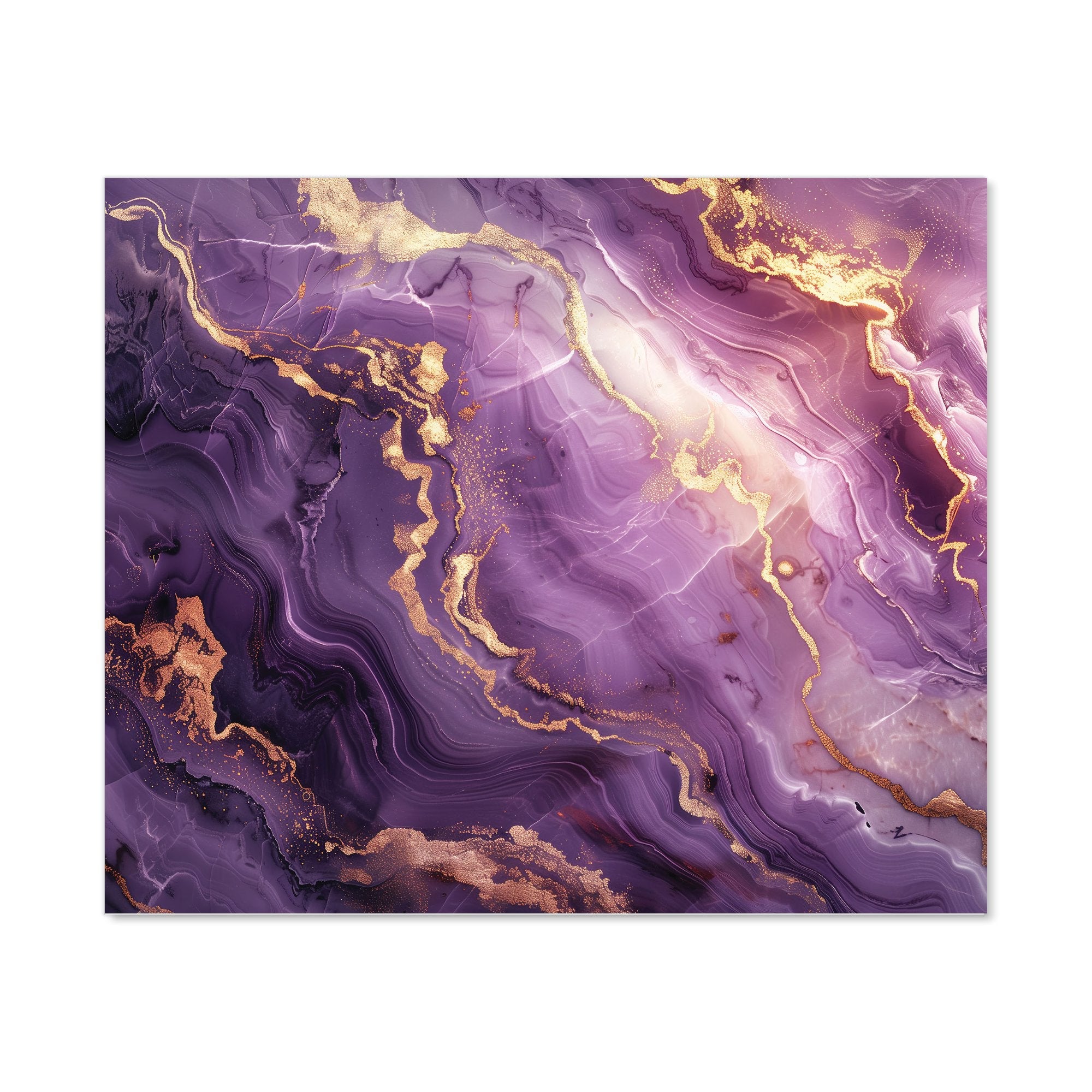 Purple And Gold Marble Effect Kitchen Splashback