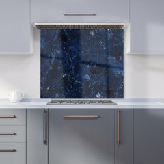 Ocean Blue Quartz Effect Kitchen Splashback