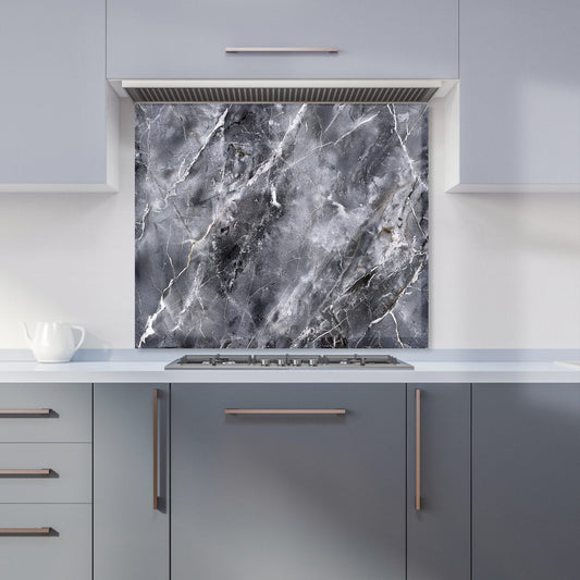 Deep Grey Marble Effect Kitchen Splashback