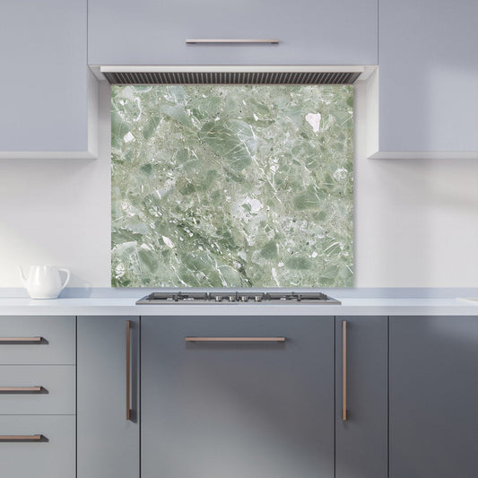 Polished Sage Green Quartz Effect Kitchen Splashback