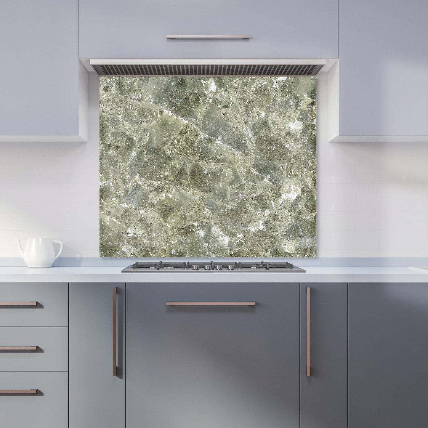 Sage Green Quartz Effect Kitchen Splashback