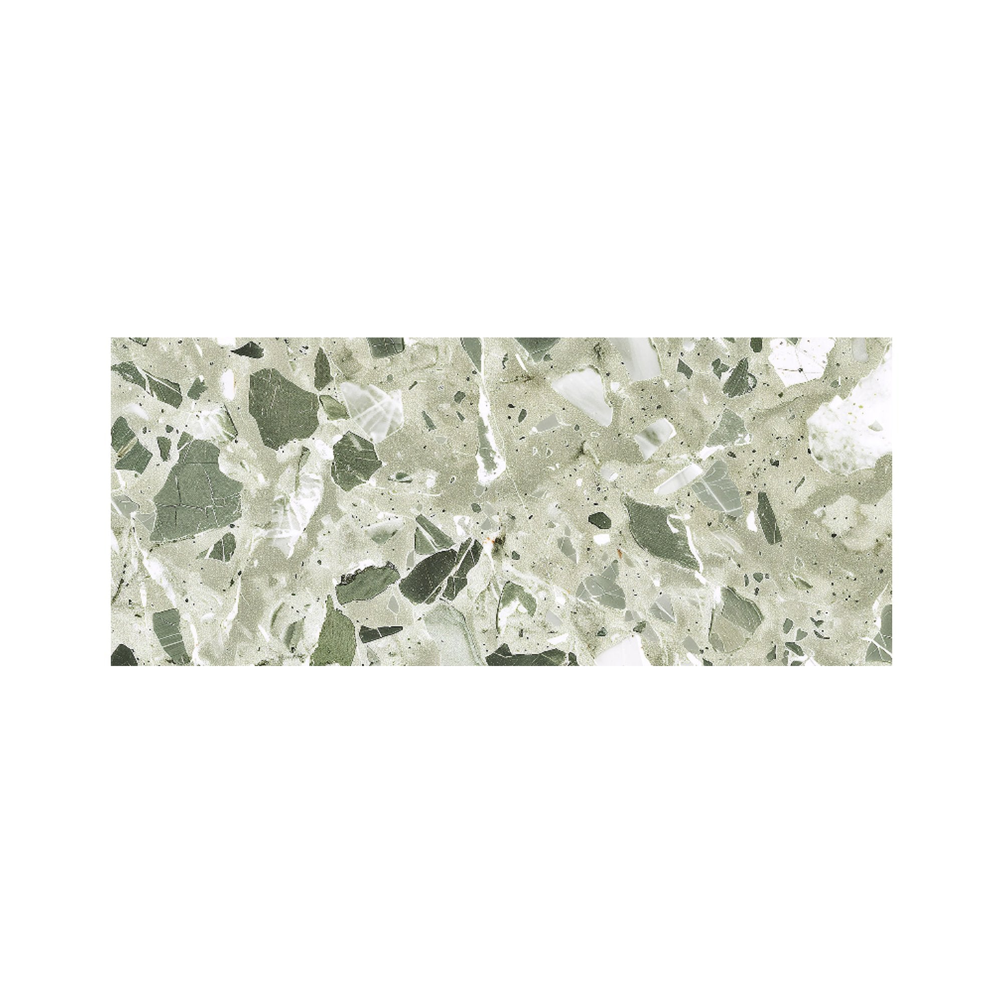 Sage Green And White Quartz Effect Glass Bathroom Splashback