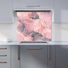 Rose And Gold Marble Effect Kitchen Splashback