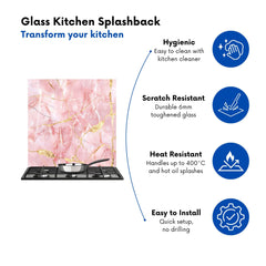 Rose Marble Effect Kitchen Splashback