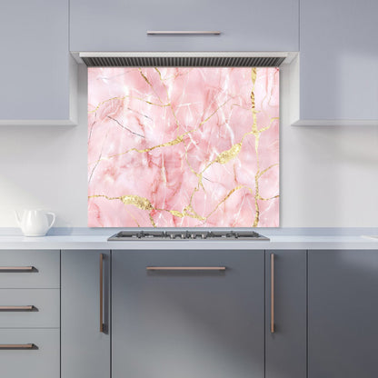 Rose Marble Effect Kitchen Splashback