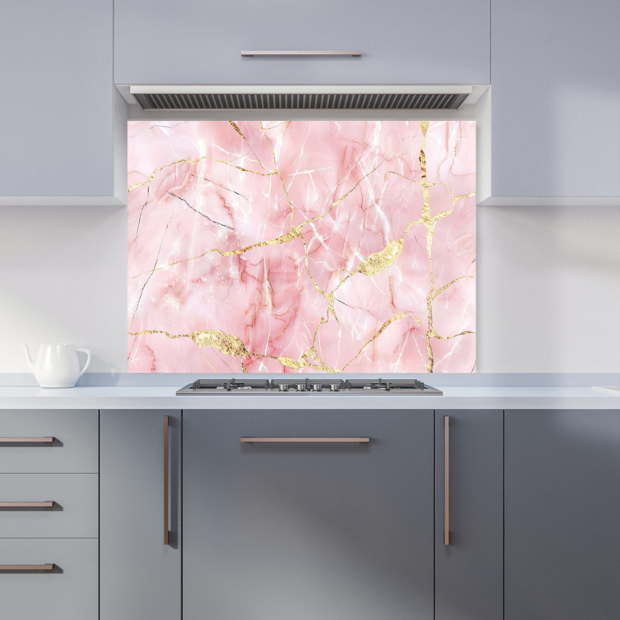Rose Marble Effect Kitchen Splashback